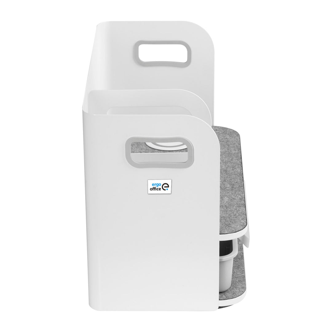 Organiseur de bureau avec tiroir et chargeur sans fil Ergo Office, blanc, max. 10kg, ER-441