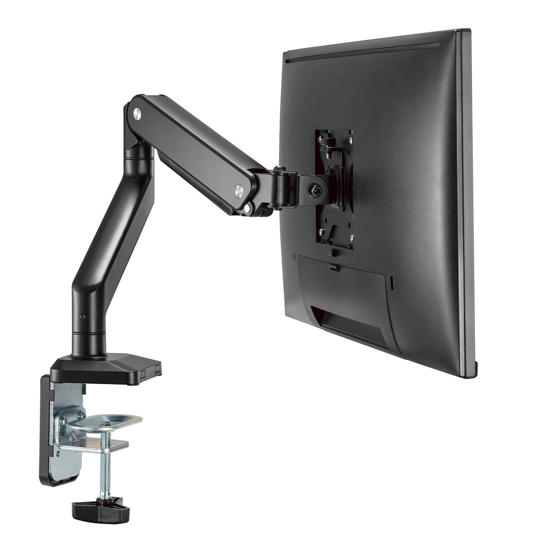 Ergo Office ER-445 1-Weg Monitorbeugel met gasveer 17-32 inch Dubbele arm tafelmontage Monitorarm Zwenkbaar Kantelbaar Draaibaar VESA 75 x 75 100 x 100 tot 15 kg Aluminium