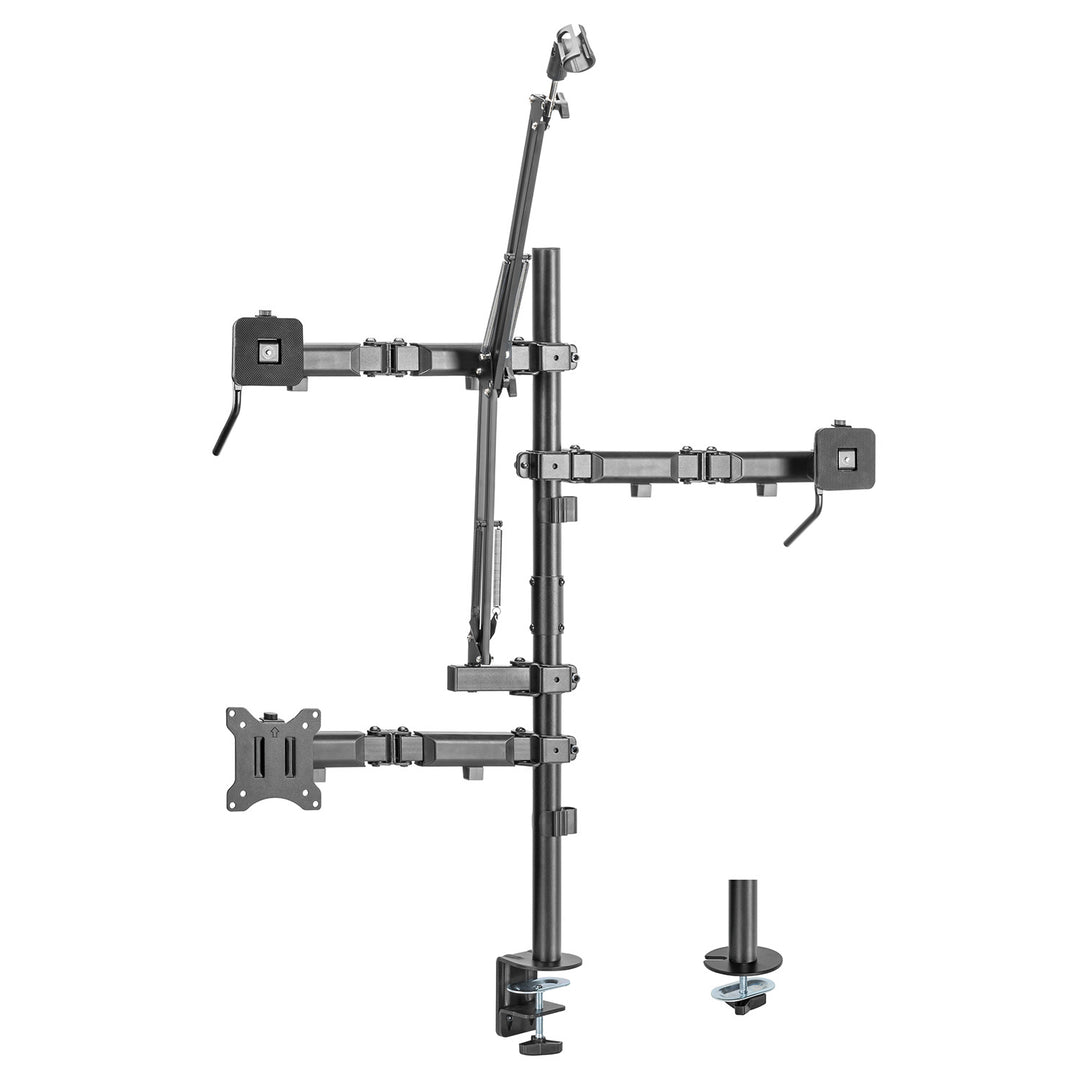 All-in-One Studio Professionelle Tischhalterung für 17-32" Monitor, Mikrofon, Kamera und Flutlicht Halterung für Studio StativVESA 75x75 100x100