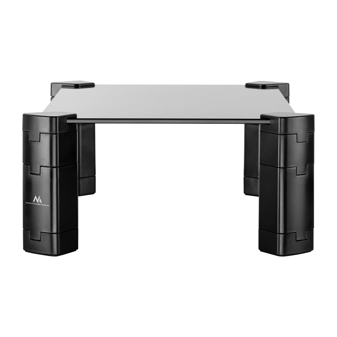 Maclean MC-934 Monitorstandaard In hoogte verstelbare Laptopstandaard Gehard glas Monitorverhoger Laptopmonitorstandaard tot max. 20kg