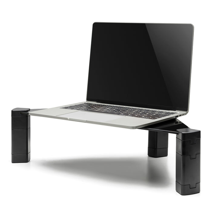 Maclean MC-935 Monitorstandaard Hoogteverstelbare Schermstandaard Laptopstandaard Hoekplankje Monitorverhoger van gehard glas Laptop Monitorstandaard tot max. 20kg Driehoekig