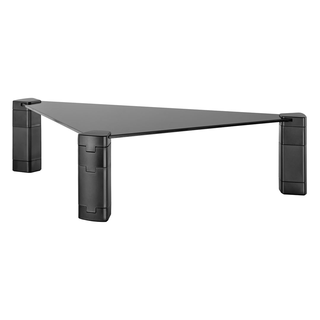 Maclean MC-935 Monitor Laptop Stand Corner Riser Shelf Tempered Glass Up To Max 20kg Triangular