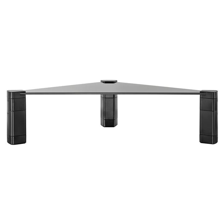 Maclean MC-935 Monitor Laptop Stand Corner Riser Shelf Tempered Glass Up To Max 20kg Triangular