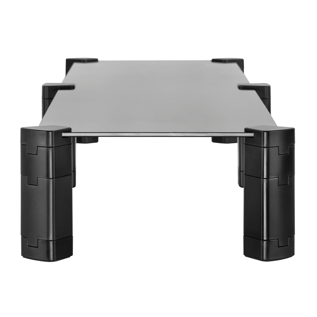 Maclean MC-936 Dual Monitor Stand In hoogte verstelbare Laptopstandaard voor 2 monitoren Gehard glas Monitorverhoger Laptopmonitorstandaard tot 20kg