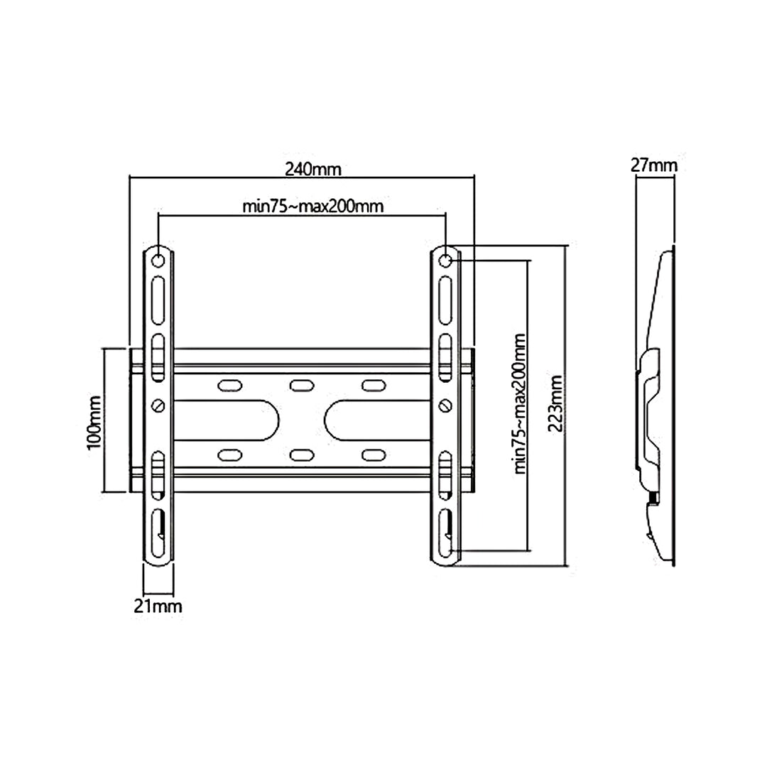 Soporte económico para TV Maclean, VESA máximo 200x200, 23-42", 45kg, negro, MC-937