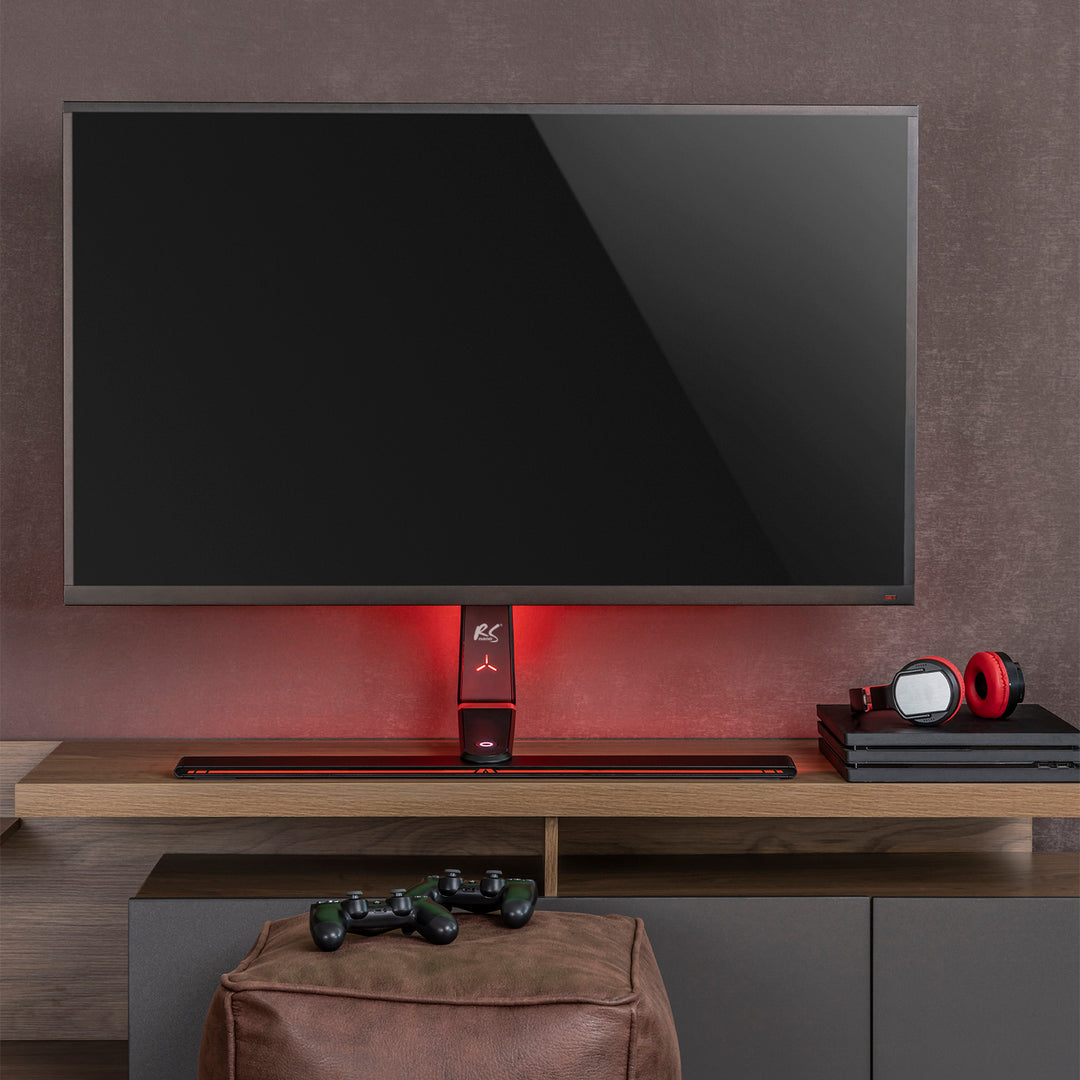 Gaming Monitorständer Monitorhalterung TV-Halterung Standfuß 32-55" RGB LED-Beleuchtung Höhenverstellbar Schwenkbar Neigbar max VESA 400x400, max. 40kg