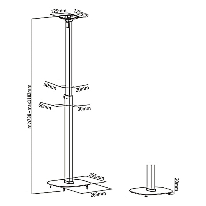 Supporto da pavimento per altoparlanti Maclean, Sonos® One,Sonos® One SL, max. 10kg, MC-940