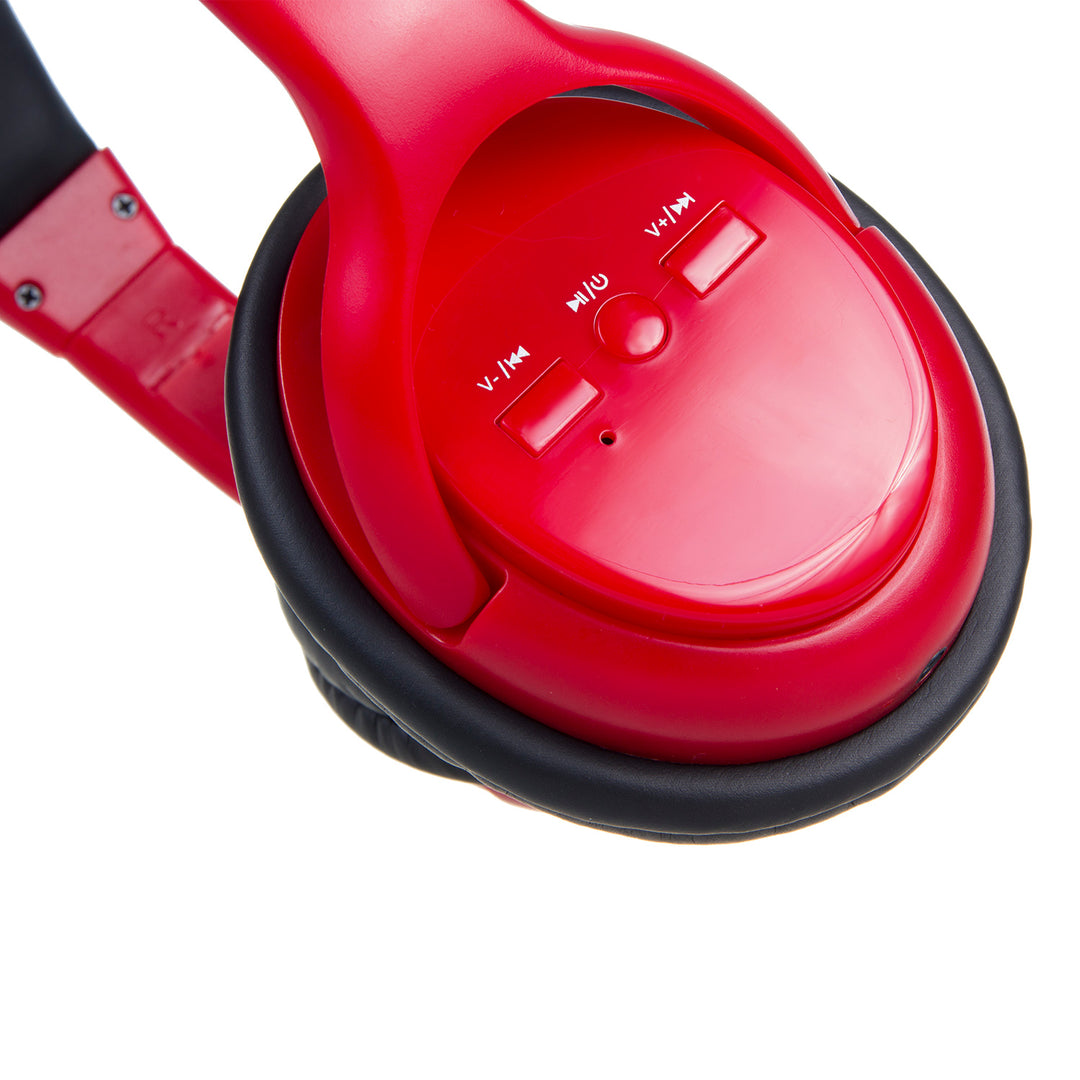 Cuffie Bluetooth Over-Ear Wireless Bluetooth V5.0 compatibili con Android iOS Gaming Gym 200 mAh Battery (Red)