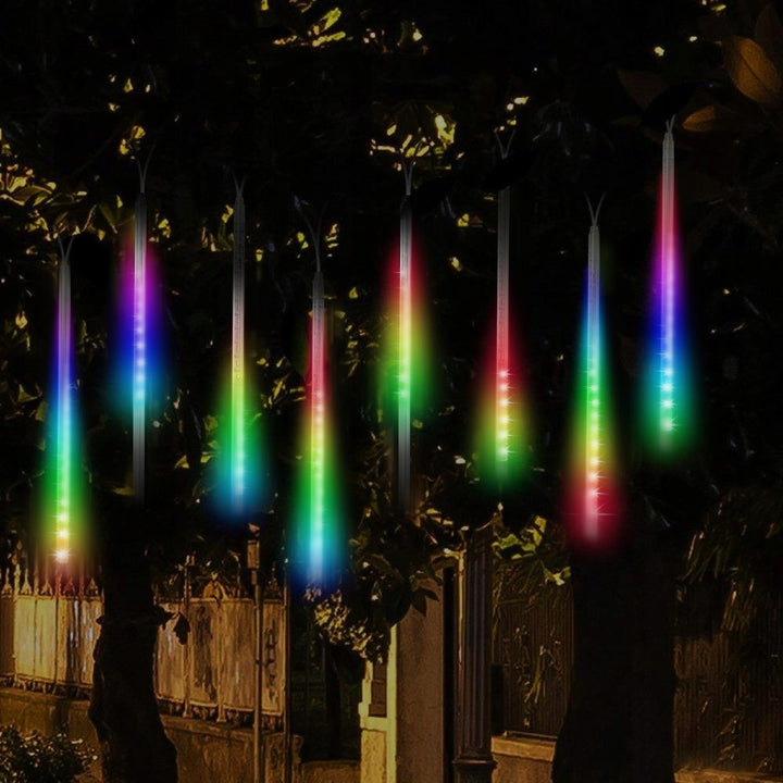 Maclean MCE411 LED Solar Fairy Lights String 144 LED RGB Battery IP44 Icicle Christmas Tree