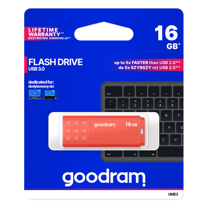 Clé USB Goodram USB 3.0, capacité: 16 Go, orange