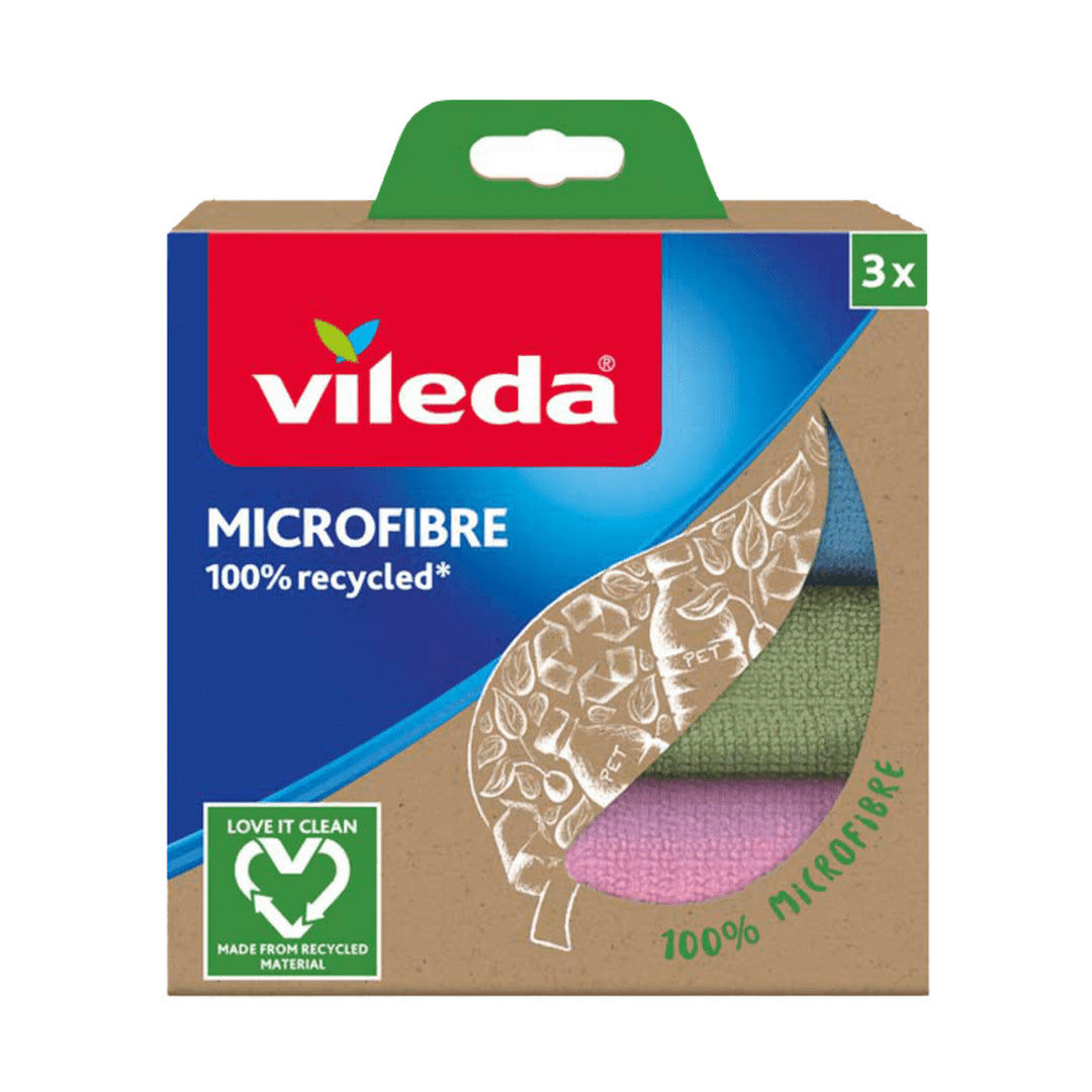 Set di panni multiuso Vileda 3 pezzi 100% microfibra, riciclato ECO