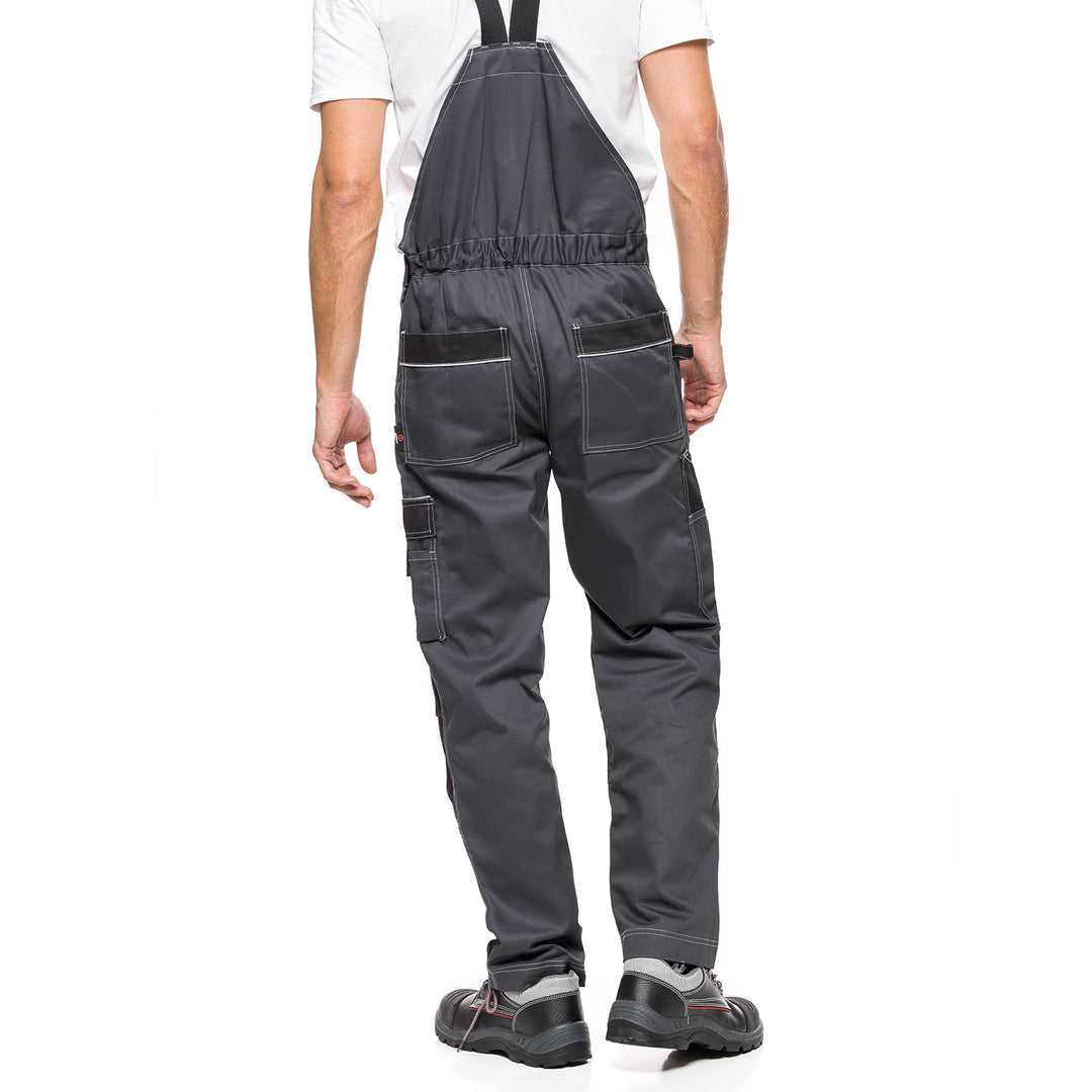 Helios Bib Pants Gray-Black, Size 54 (98-103) – Rugged and Comfortable Workwear for Superior Mobility and Durability