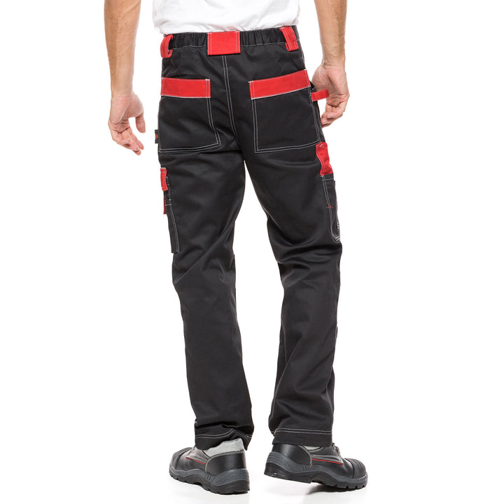 Helios Pants Black/Red, Size 52 (94-98) – Durable and Functional Workwear with a Bold Design for Enhanced Performance