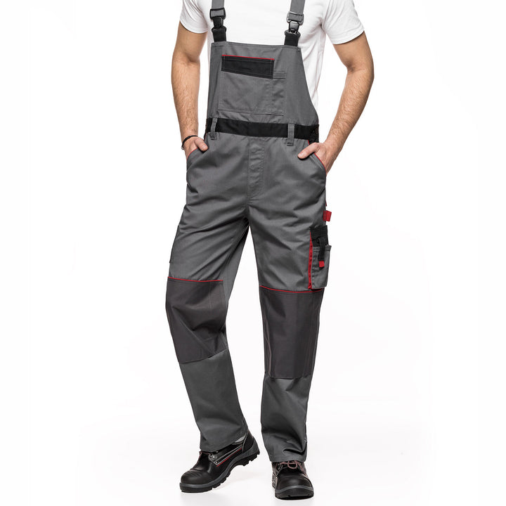 Peto con bolsillos multifuncionales, pantalón de trabajo, pantalón de hombre Gris/Negro 280g/m² LENNOX AVACORE GRIS-NEGRO  Talla 58 (108-113)