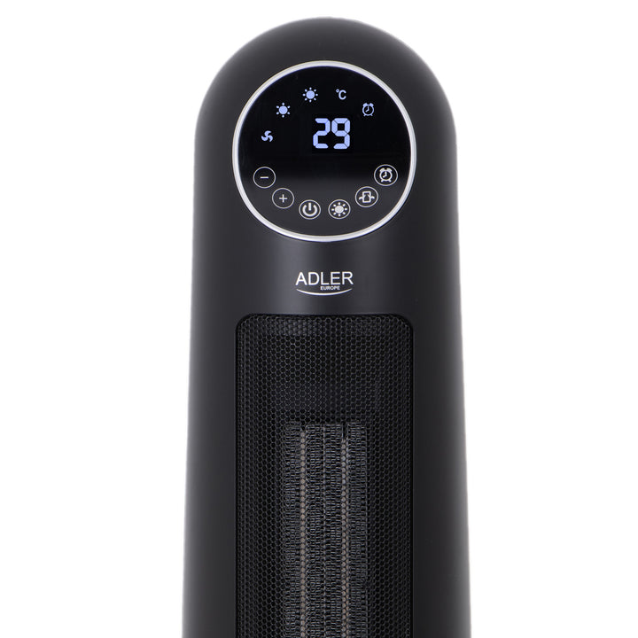 Calefactor de torre cerámico, portátil, termoventilador, mando a distancia, temporizador, pantalla LCD, programable 2200W Adler AD 7731