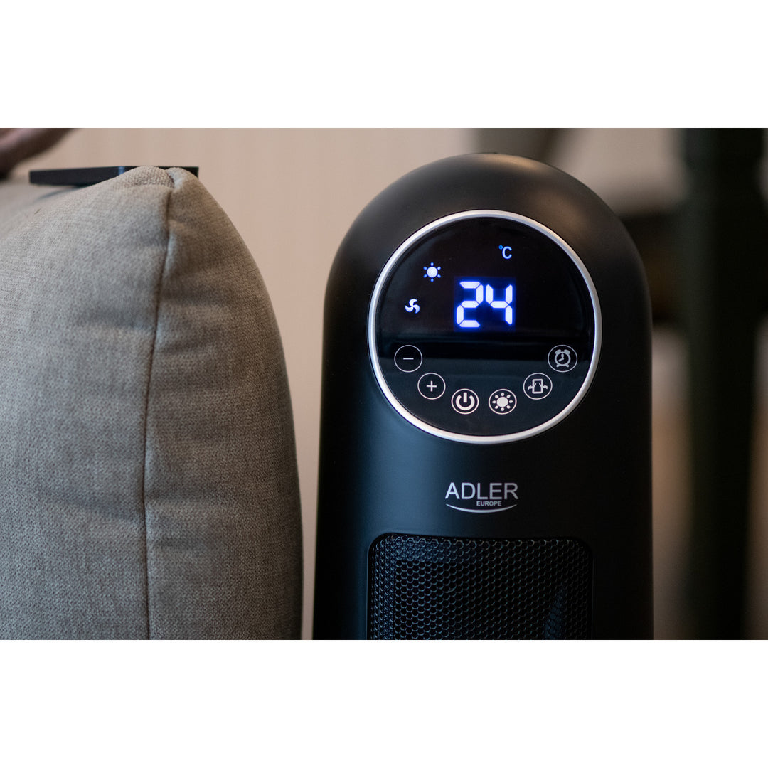 Adler AD 7731 Ceramic Oscillating Column Fan Heater 2200W with LCD Timer Thermostate Remote Control