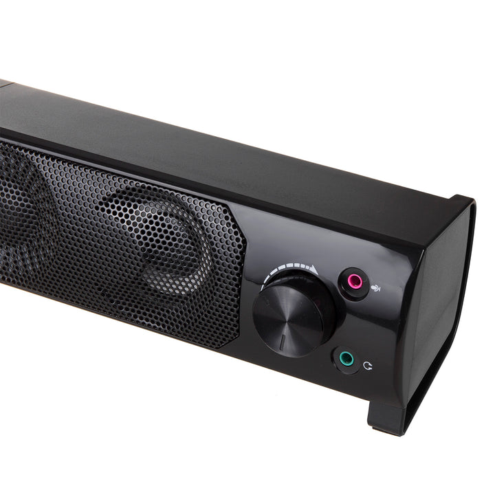 Audiocore AC955 2 in 1 altoparlante 2.0 per PC con funzione Soundbar RGB Retroilluminazione altoparlante stereo 2x3W RMS AUX 3.5 mm USB Alimentazione