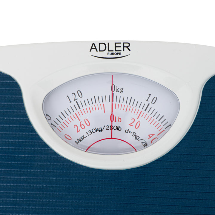 Adler AD 8151b Mechanical Bathroom Scale, Manual, Easy to Use, max. 130kg