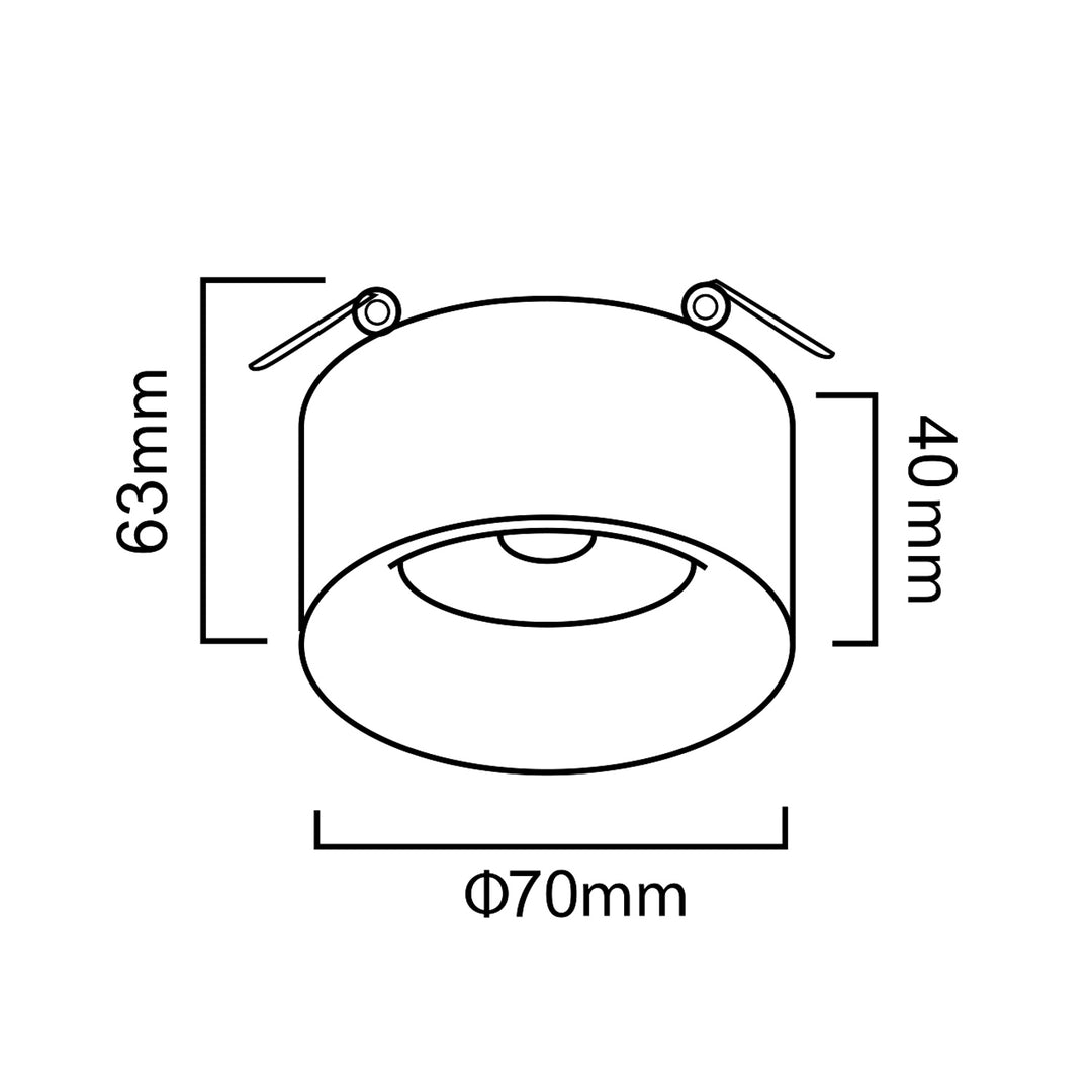 Maclean MCE457 Flush Mount / Tube Spot Round Aluminum, GU5.3, 70x40mm, black, B/B