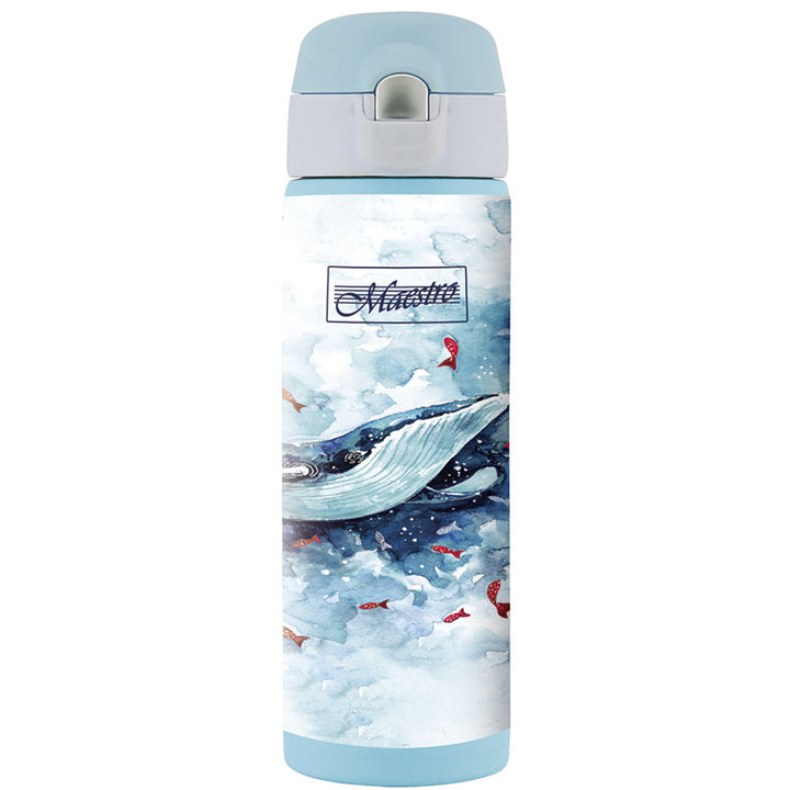 Termo de acero inoxidable para bebidas calientes o frías, diseño de ballenas 400ml (Ballena)