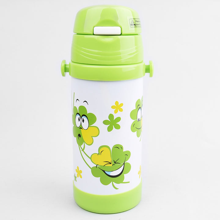 Taza térmica para niños fabricada en acero inoxidable de alta calidad con aislamiento al vacío (350 ml, verde)