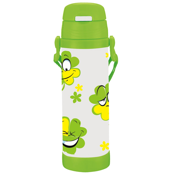 Taza térmica para niños fabricada en acero inoxidable de alta calidad con aislamiento al vacío (350 ml, verde)