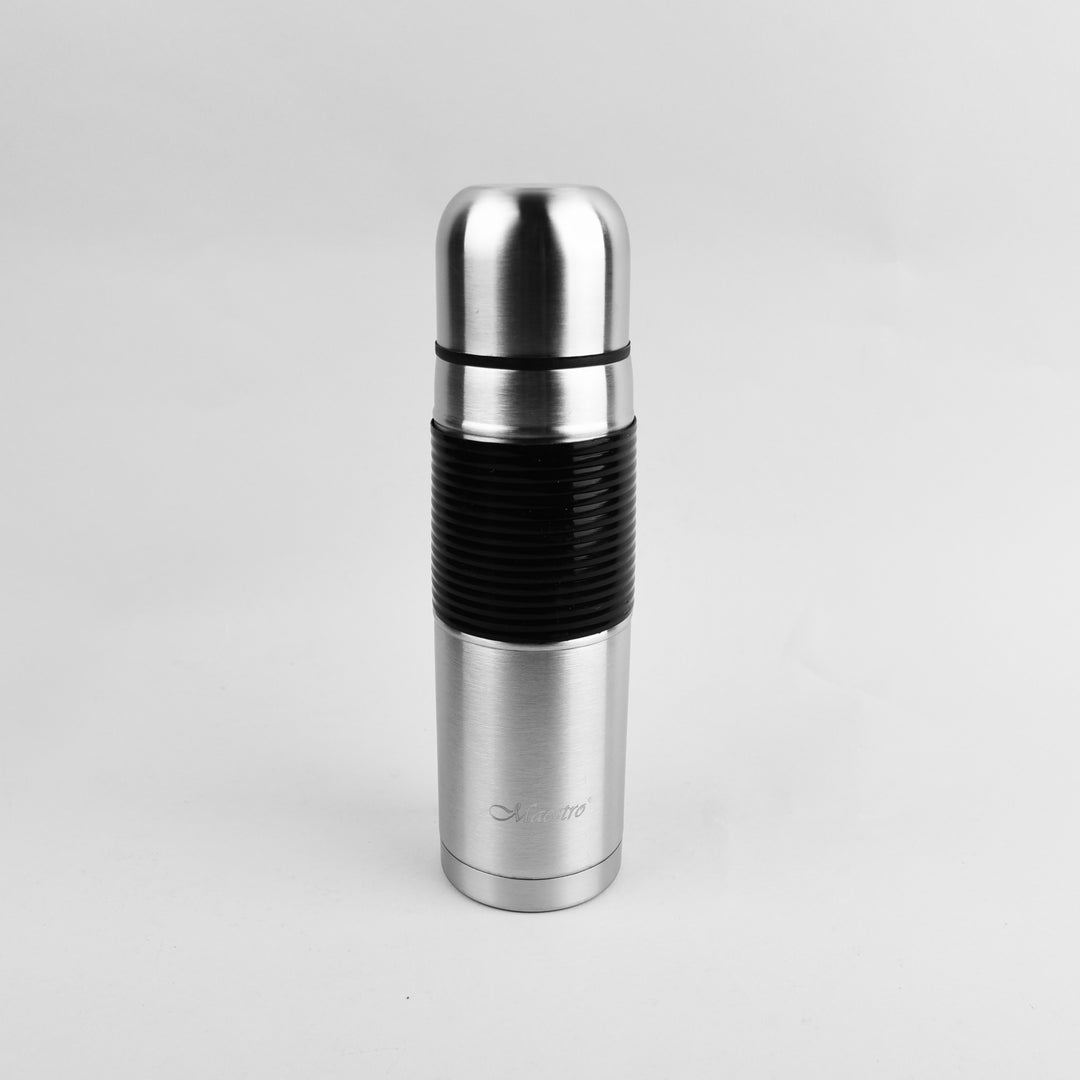 Stainless steel thermos flask with drinking cup for hot or cold drinks (500ml)