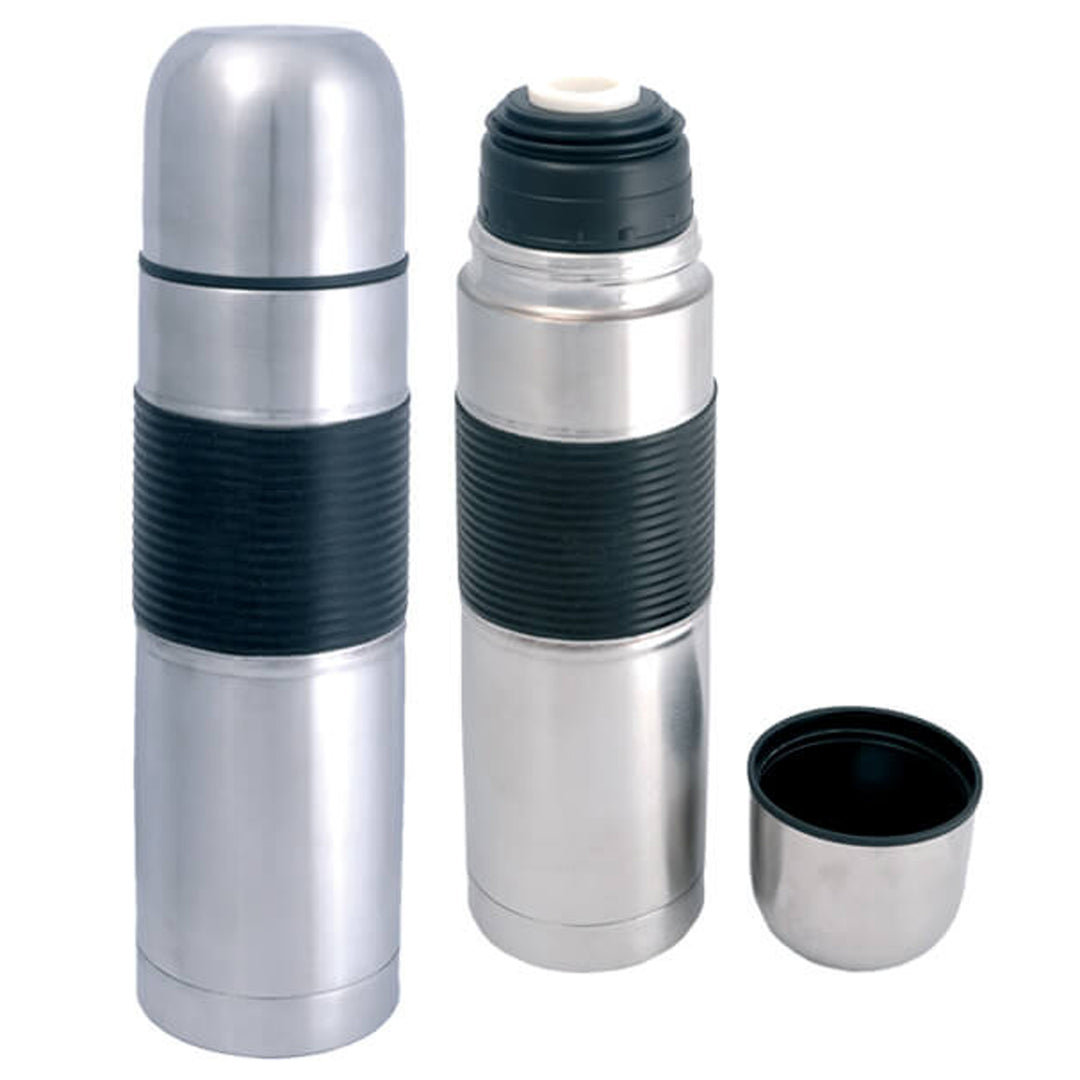 Stainless steel thermos flask with drinking cup for hot or cold drinks (500ml)