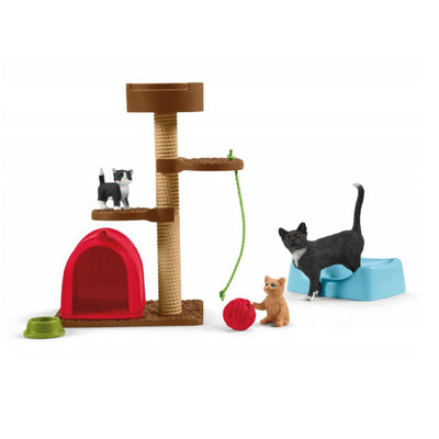 Schleich SLH42501 Schleich Farm World Playtime pour chats mignons jouet Playset chat cadeau à collectionner