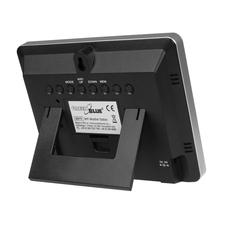 GreenBlue GB215 WiFi-weerstation met weersvoorspelling-app Compatibel met TUYA-display 7 talen Binnen- en buitentemperatuur Maanfaseweergave Datum- en dagweergave Weersvoorspellingsfunctie IPX4