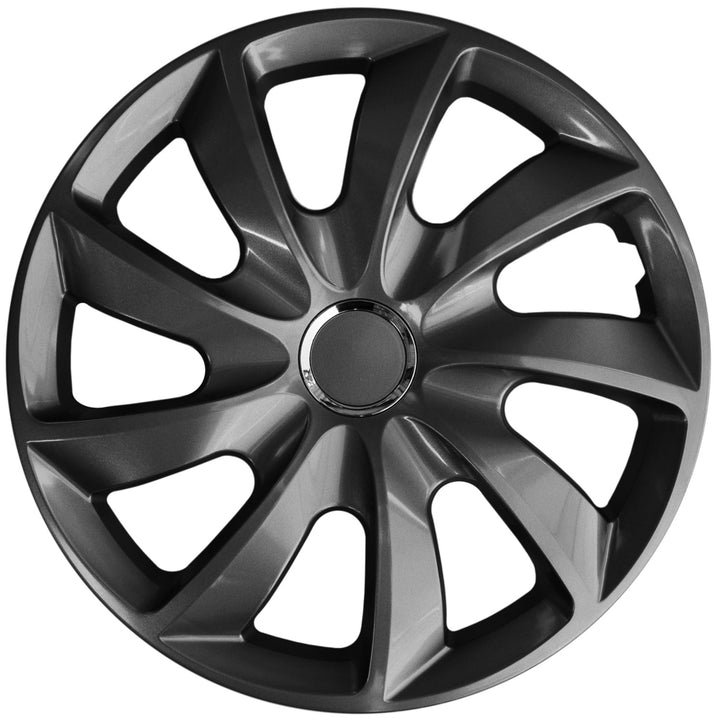 Wheel trims graphite 15 inch Stig NRM 4x wheel trims RENAULT OPEL FORD CITROEN MERCEDES