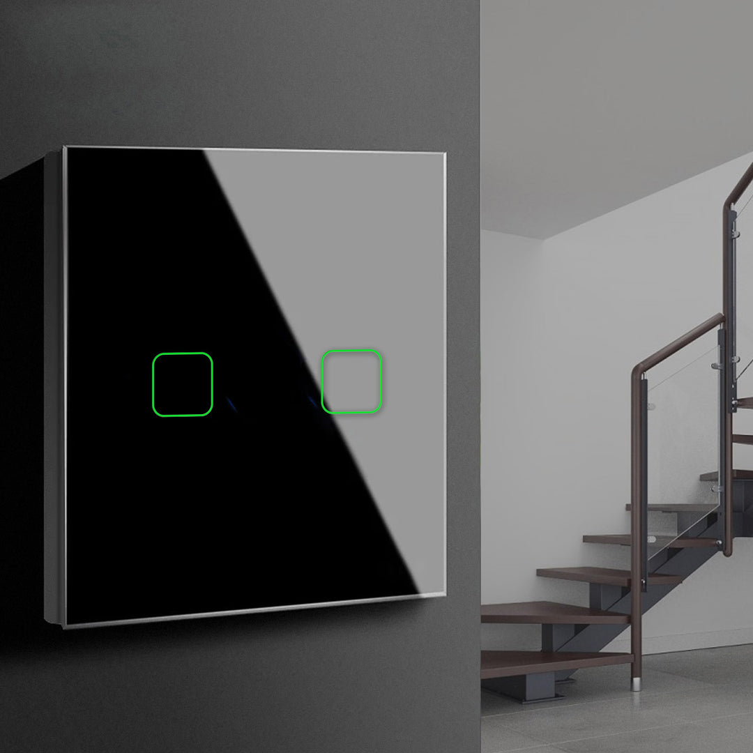 Maclean MCE712B Glass Touch Light Switch with LED Backlight Staircase ...
