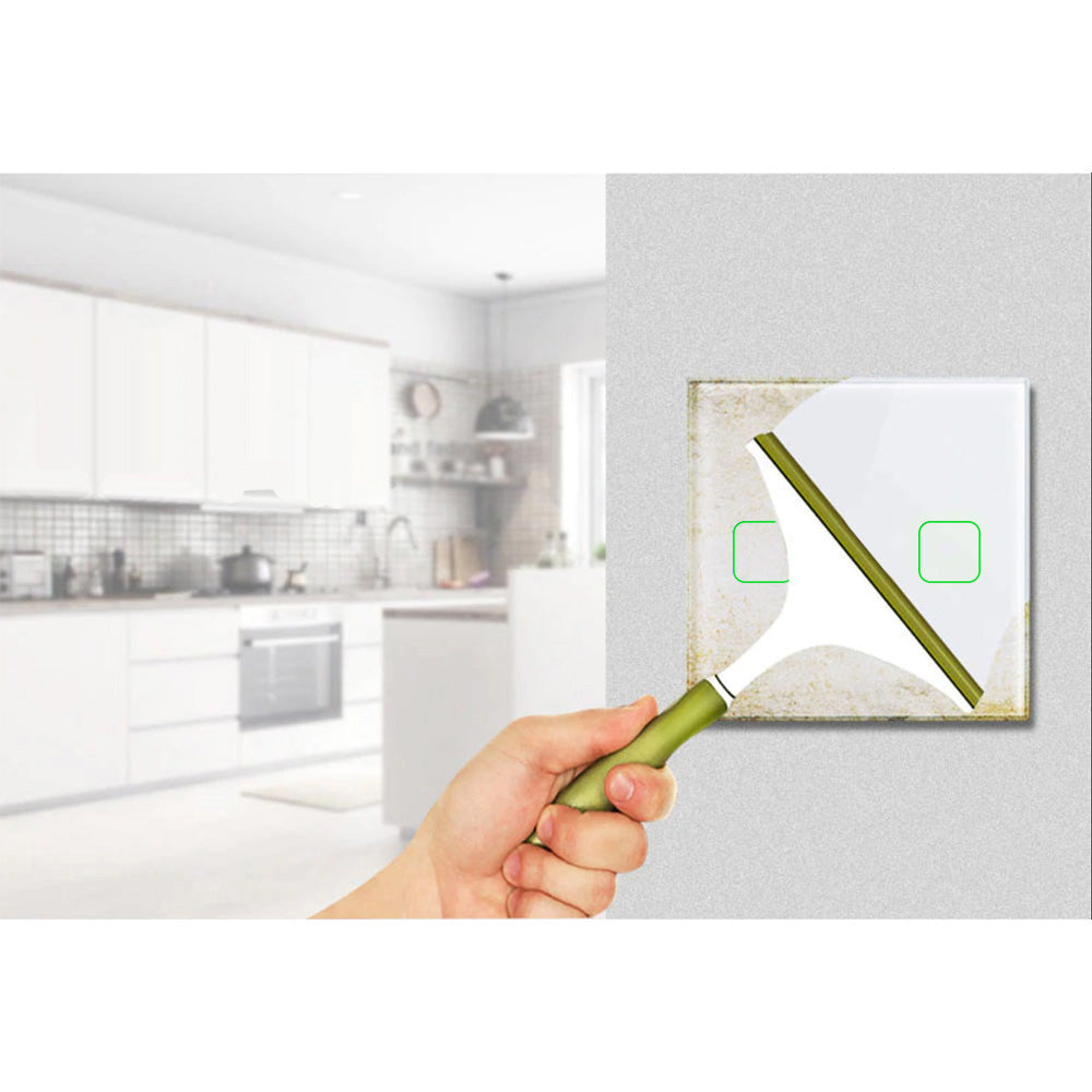 Smart WiFi 2-Fold Touch Light Switch Compatible with Tuya APP Wall Switch Glass Switch with Color Changing LED Backlight Recessed Switch 85x85mm (2-Fold Angular, White)