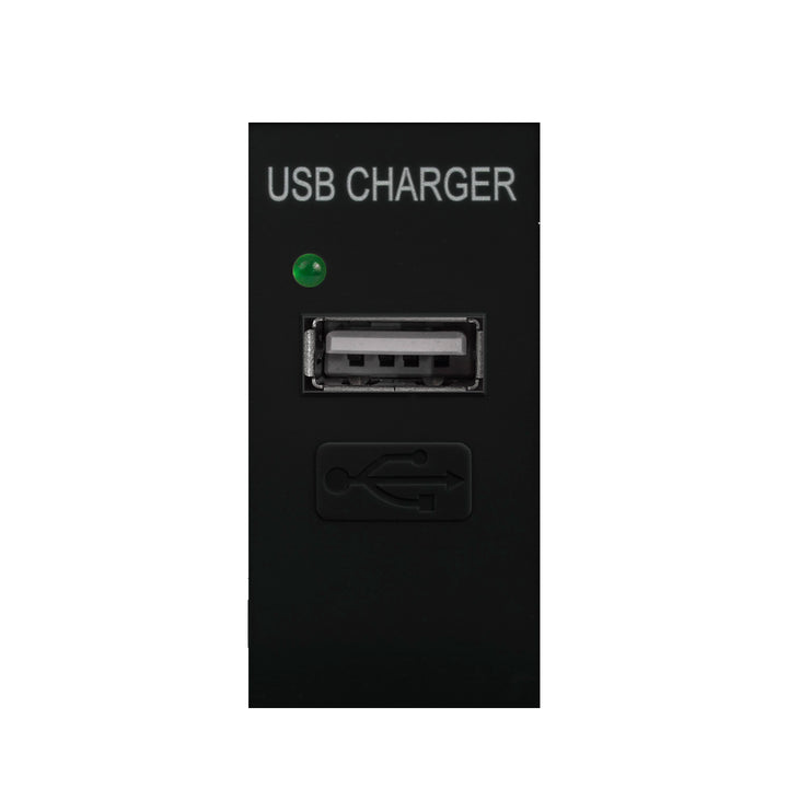 Toma USB Maclean con cargador, simple, 1A, negro, MCE727B