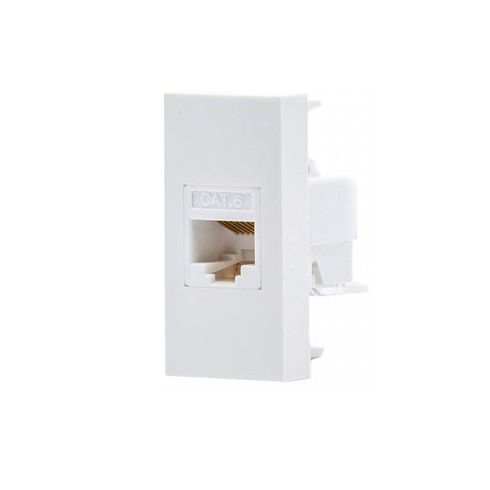 Maclean MCE725W LAN Socket CAT.6 Universal Network Socket Modular Wall Socket Flush Mount (LAN Socket, White)