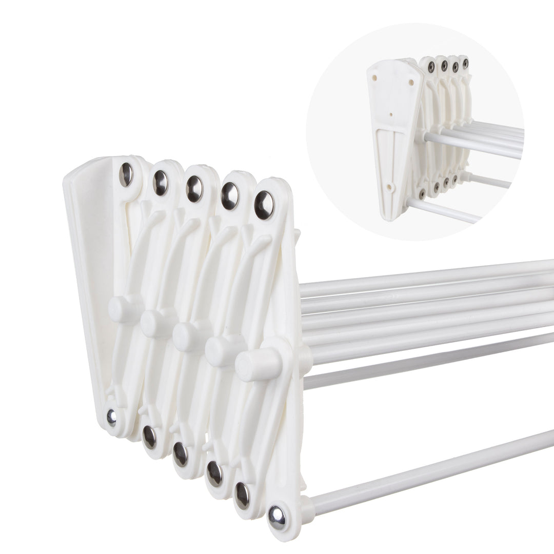 Laundry Clothes Airer Line Dryer Folding Wall Mounting Balcony Drying Rack Portable Steel 50cm Width