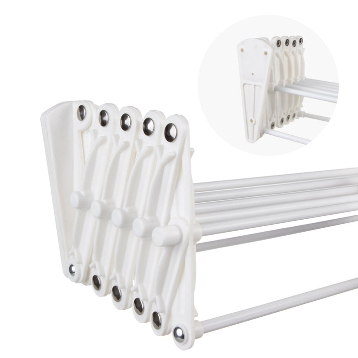 Laundry Clothes Airer Line Dryer Folding Wall Mounting Balcony Drying Rack Portable Steel 50cm Width