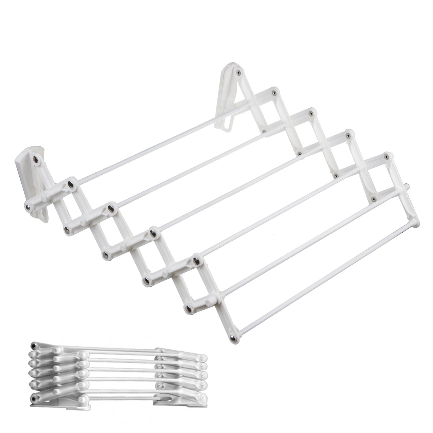 Laundry Hanger Wall-Mounted Expandable Folding Clothes Drying Towel Rack  42~80cm