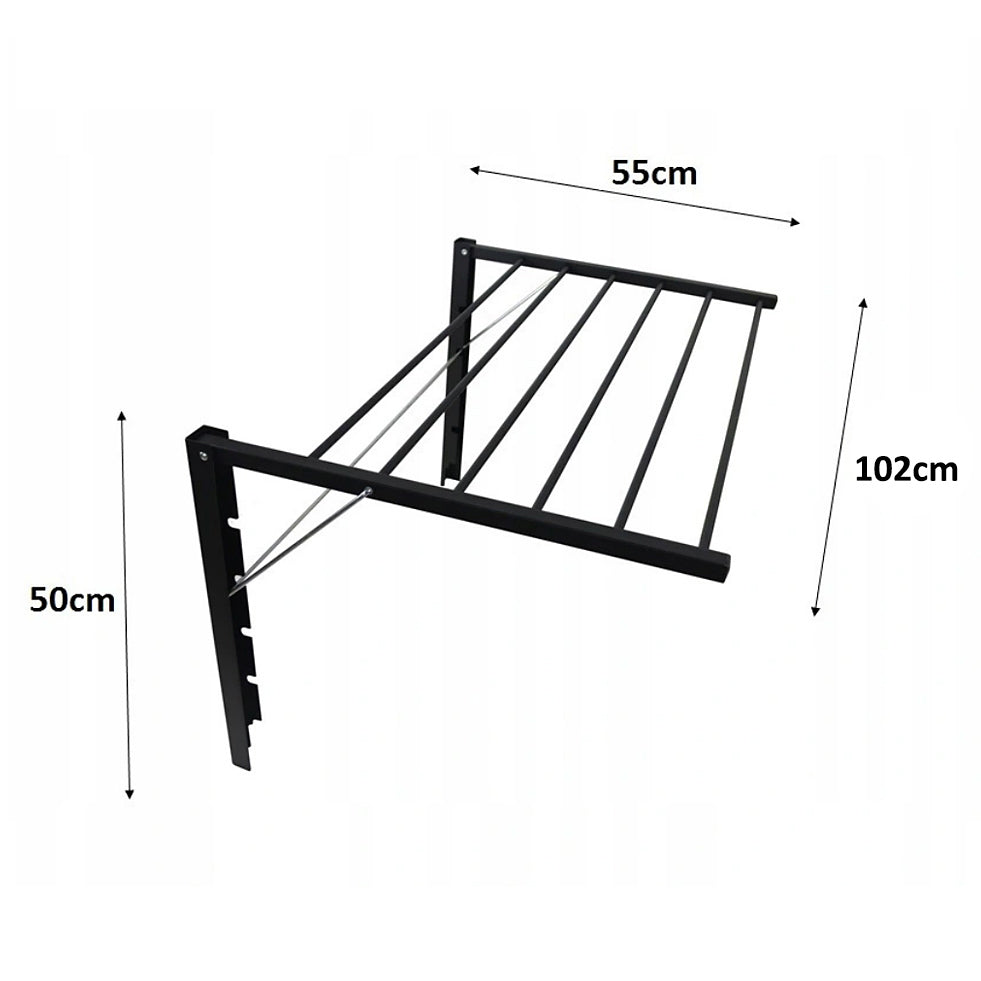 Majka Asciugabiancheria a parete Stendibiancheria a parete (100cm, Nero)