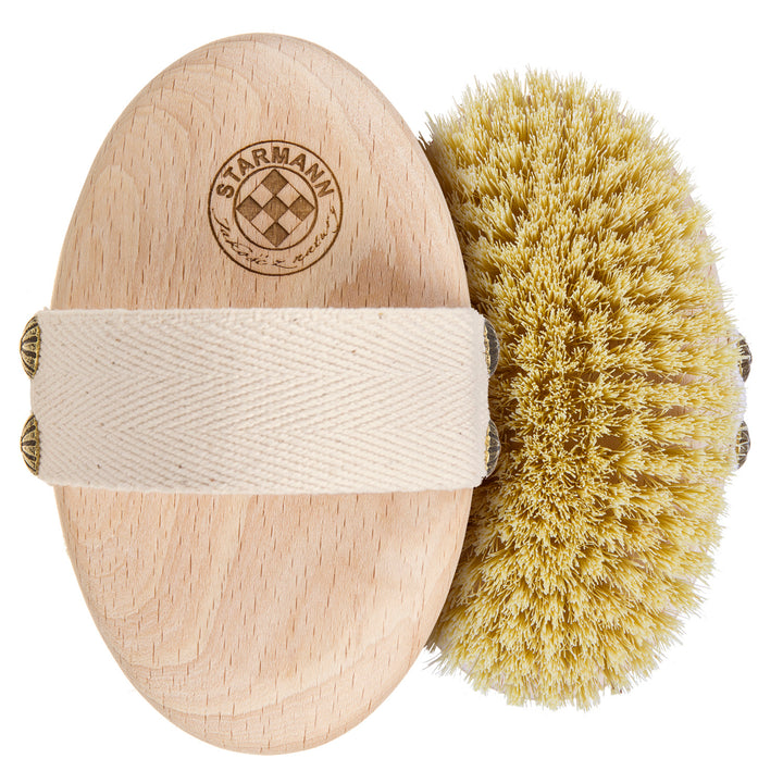 STARMANN 5/010 Brosse de gommage naturelle pour le corps Massage à sec Tampico Bois de hêtre Améliore la circulation sanguine