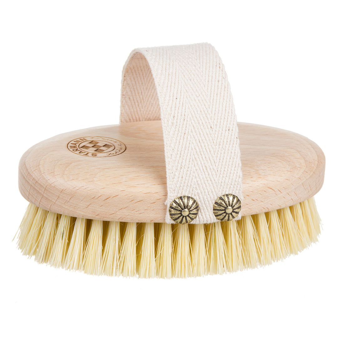 STARMANN 5/010 Natural Body Scrub Brush Dry Massage Tampico Beech Wood Improves Blood Circulation