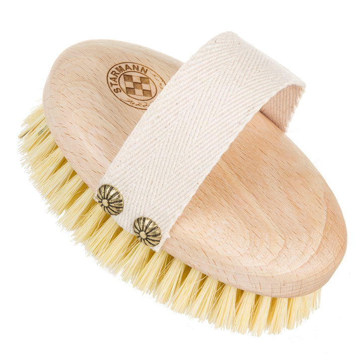 STARMANN 5/010 Natural Body Scrub Brush Dry Massage Tampico Beech Wood Improves Blood Circulation