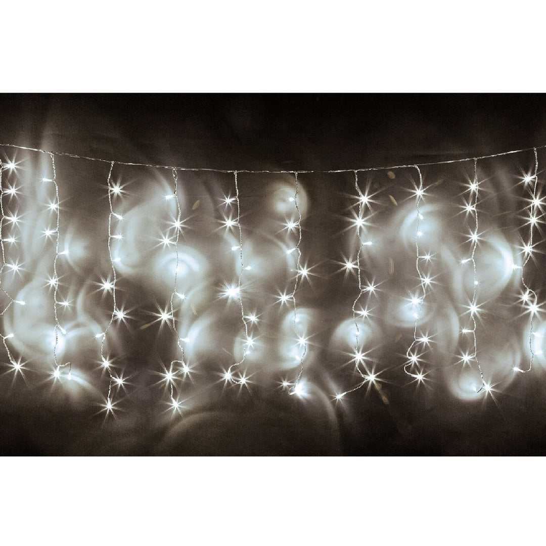 LAMEX ML42B Curtain LED Fairy Lights Christmas String Dangling Icicles 5m 250 LEDs White / Blue