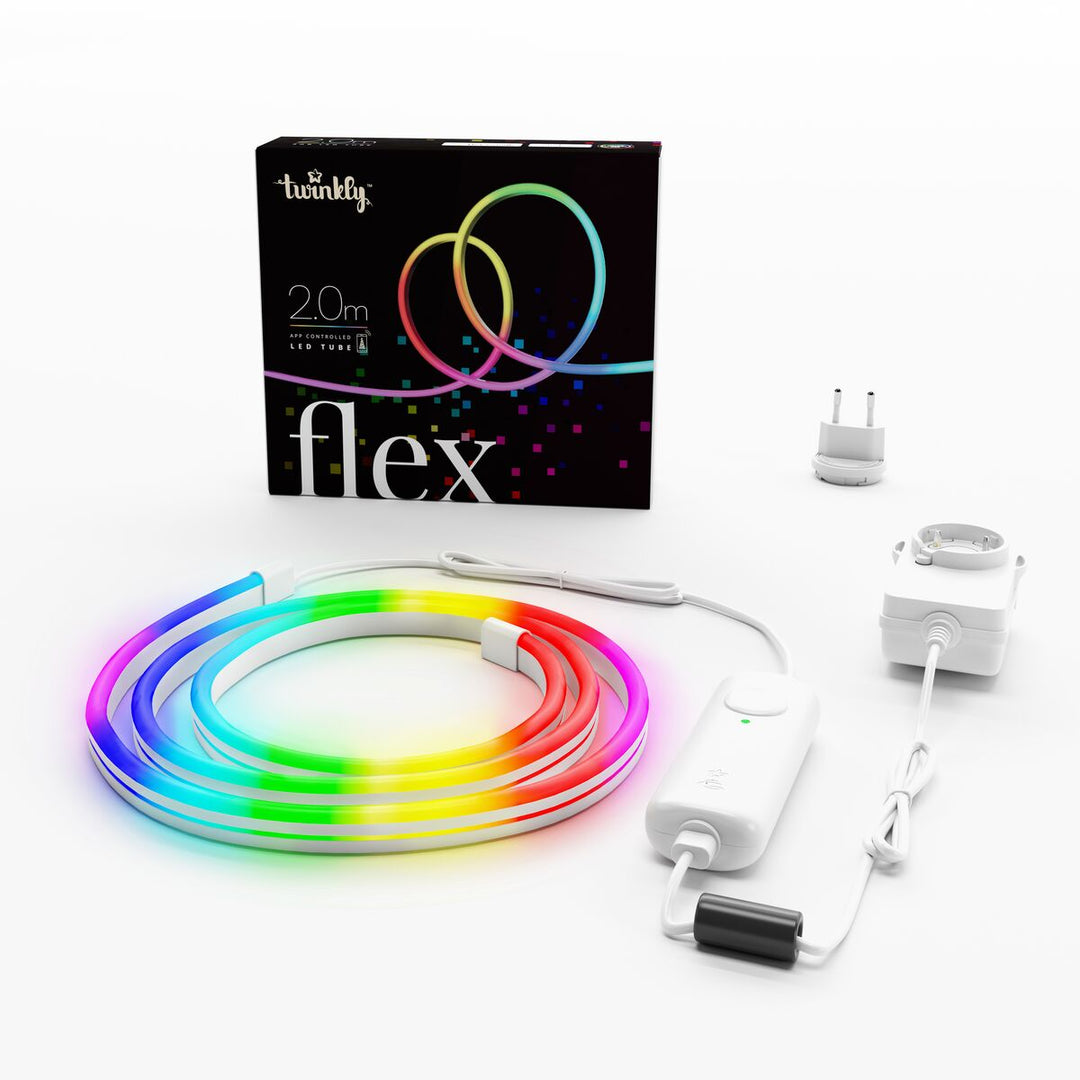 Allocacoc TWFL200STW-WEU LED-RGB-Schlauchleuchte Flexibel Alexa Google Wi-Fi Bluetooth Twinkly Music 2m