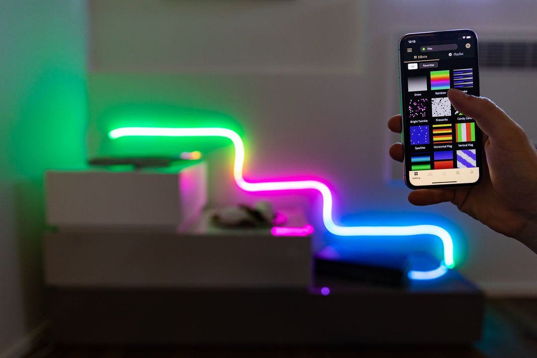 Lumière décorative LED intelligente Effet néon Tube lumineux Alexa Google Wi-Fi Bluetooth Twinkly Music 2m