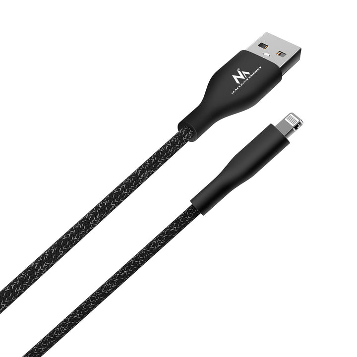 IOS MFi Cable Charging Data Transfer Fast Charge USB 2.4A Black 1m 5V 2.4A Nylon