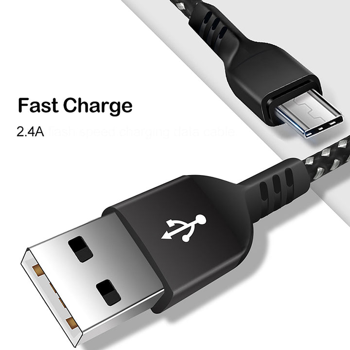 Maclean MCE483 Micro USB Cable Support Fast Charge 2.4A, Data transfer, 5V/2.4A, Black, Length 2m, MCE483