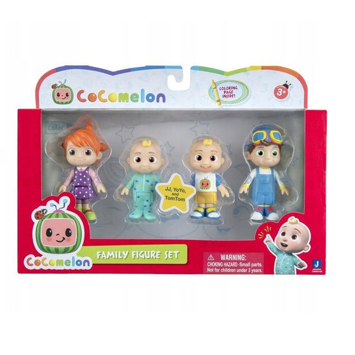 Set de 4 figuras CoComelon Familia JJ (Camiseta y Pelele)YoYo TomTom