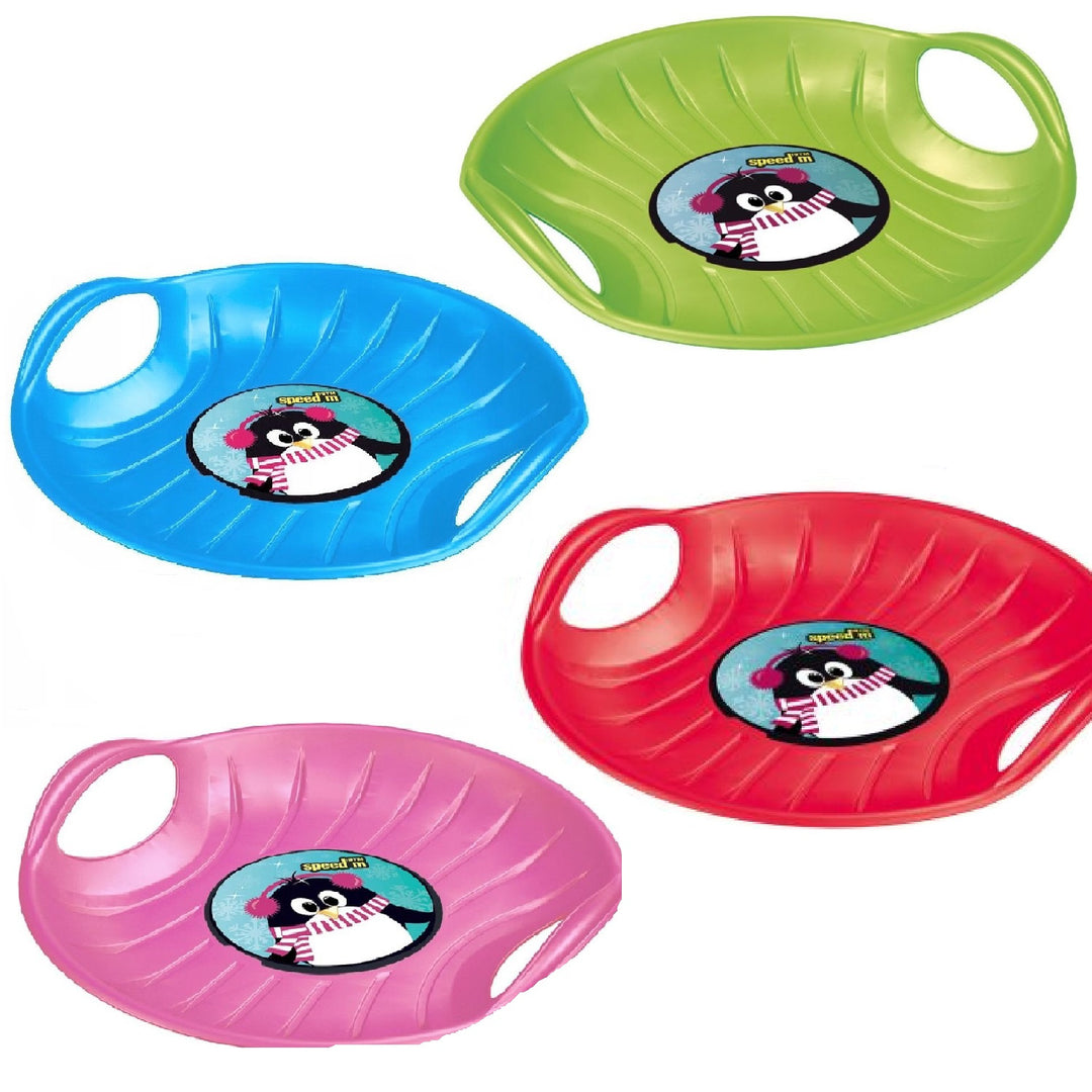 PROSPERPLAST ISTM-361C Trineo Redondo de Plástico Nieve Grande Super Spin Niños Adultos