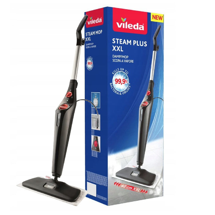 VILEDA 168935 Vileda Steam Mop Steam XXL Set 3.0 opvouwbare tapijtreinigingspad roterend wasbaar